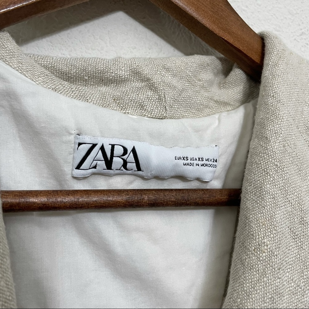 Zara Over Sized Linen Blazer Style Jacket XS - Picture 3 of 5